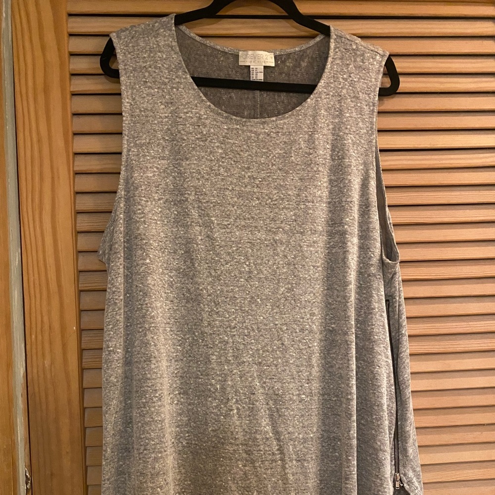 Gray Tank with side Zipper